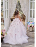 Short Sleeves Tulle Rosette Fiarytale Flower Girl Dress